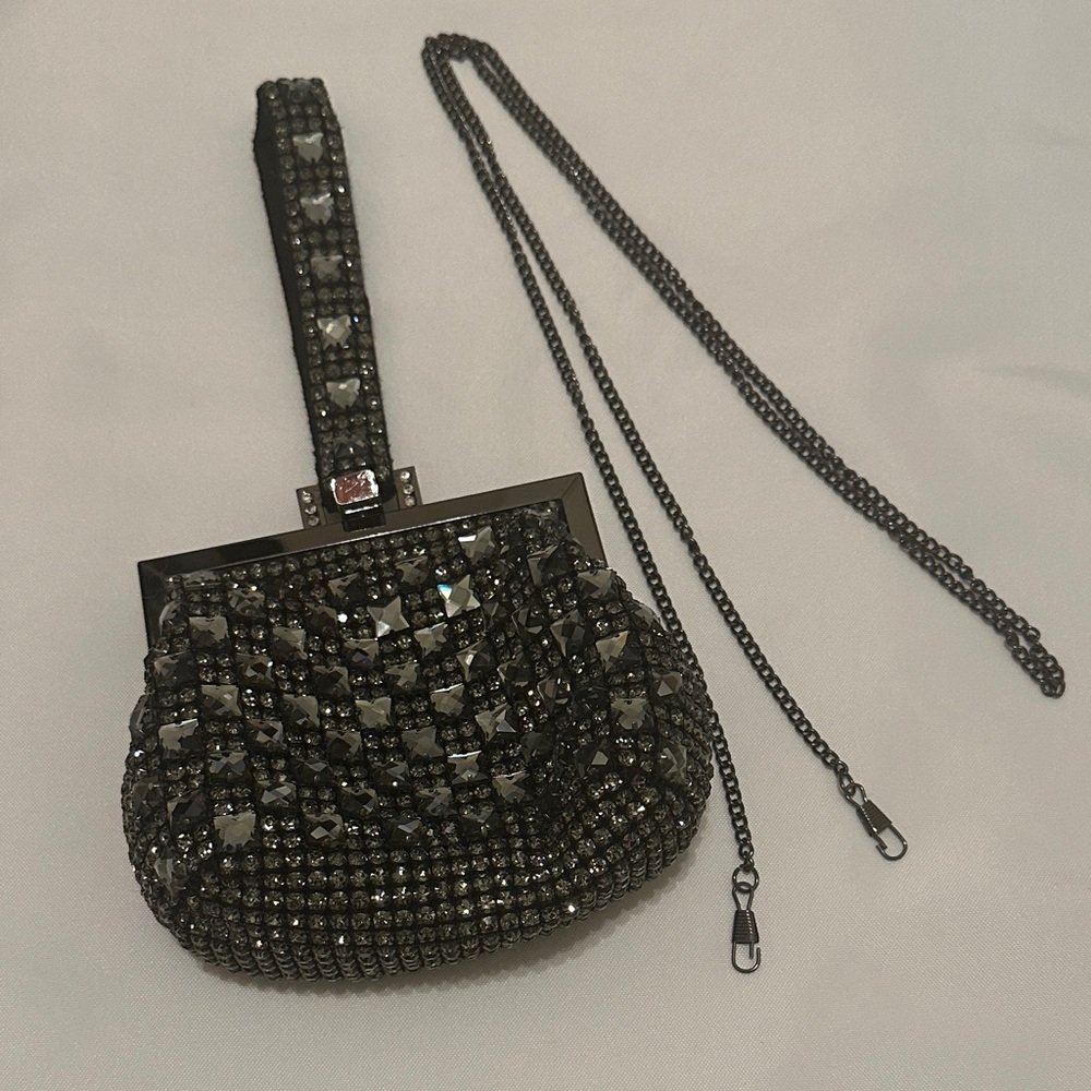 Elegant Black Beaded Evening Bag